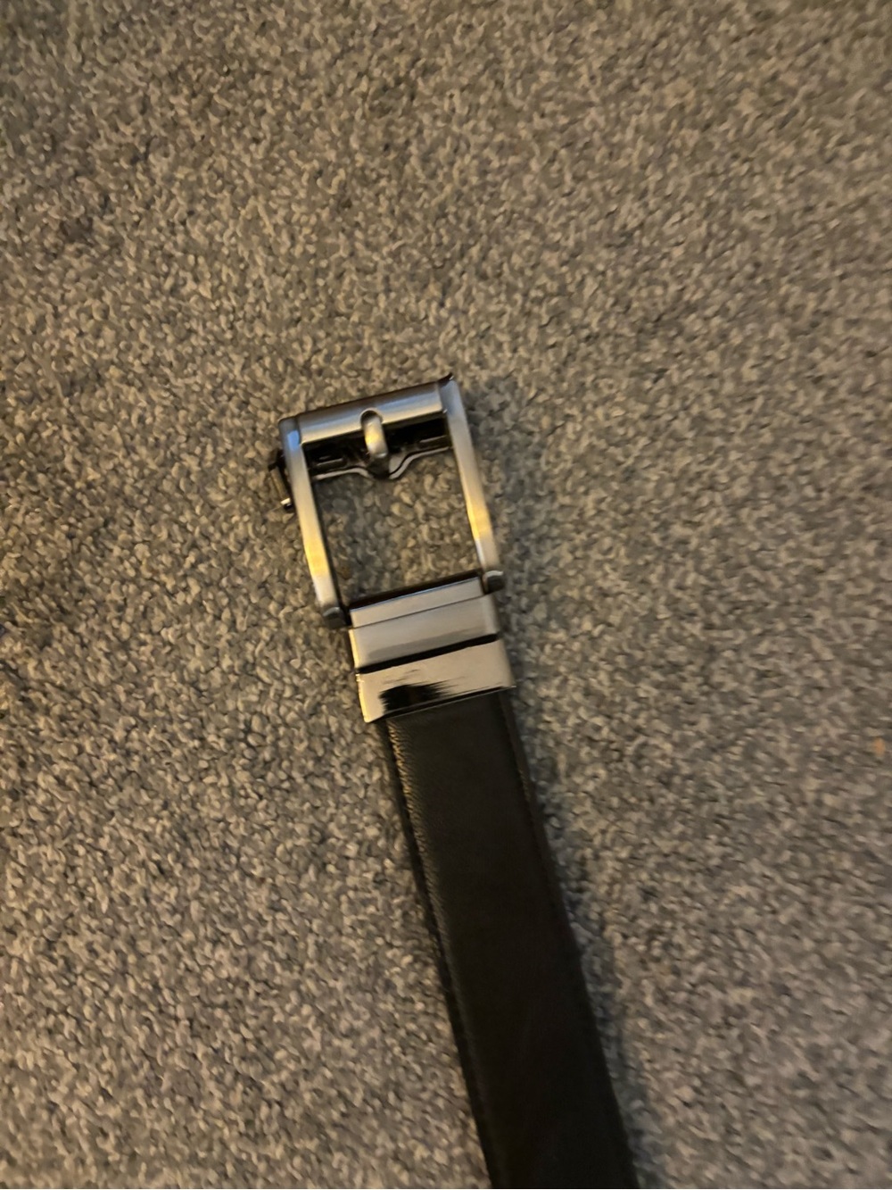 Goodfellow & Co Black Leather Belt with Silver Buckle